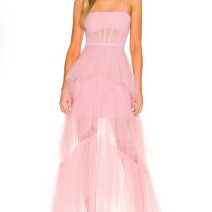 Corset Tulle Gown in Pink Tint
